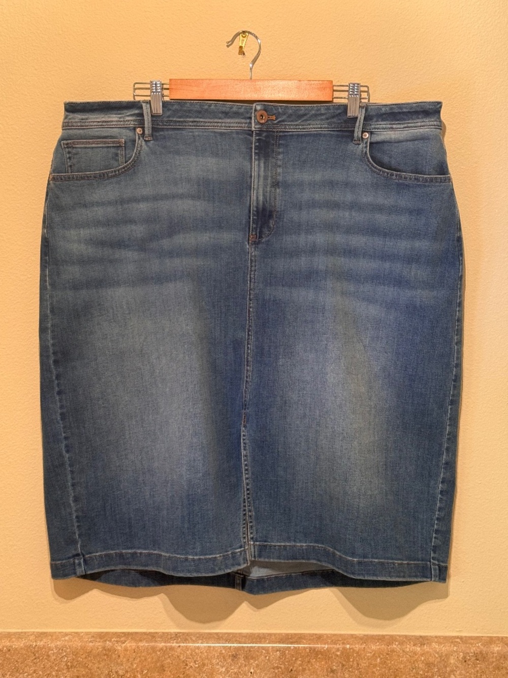 J. Jill Classic Denim Skirt - Women's Plus Size with Comfort Waist
